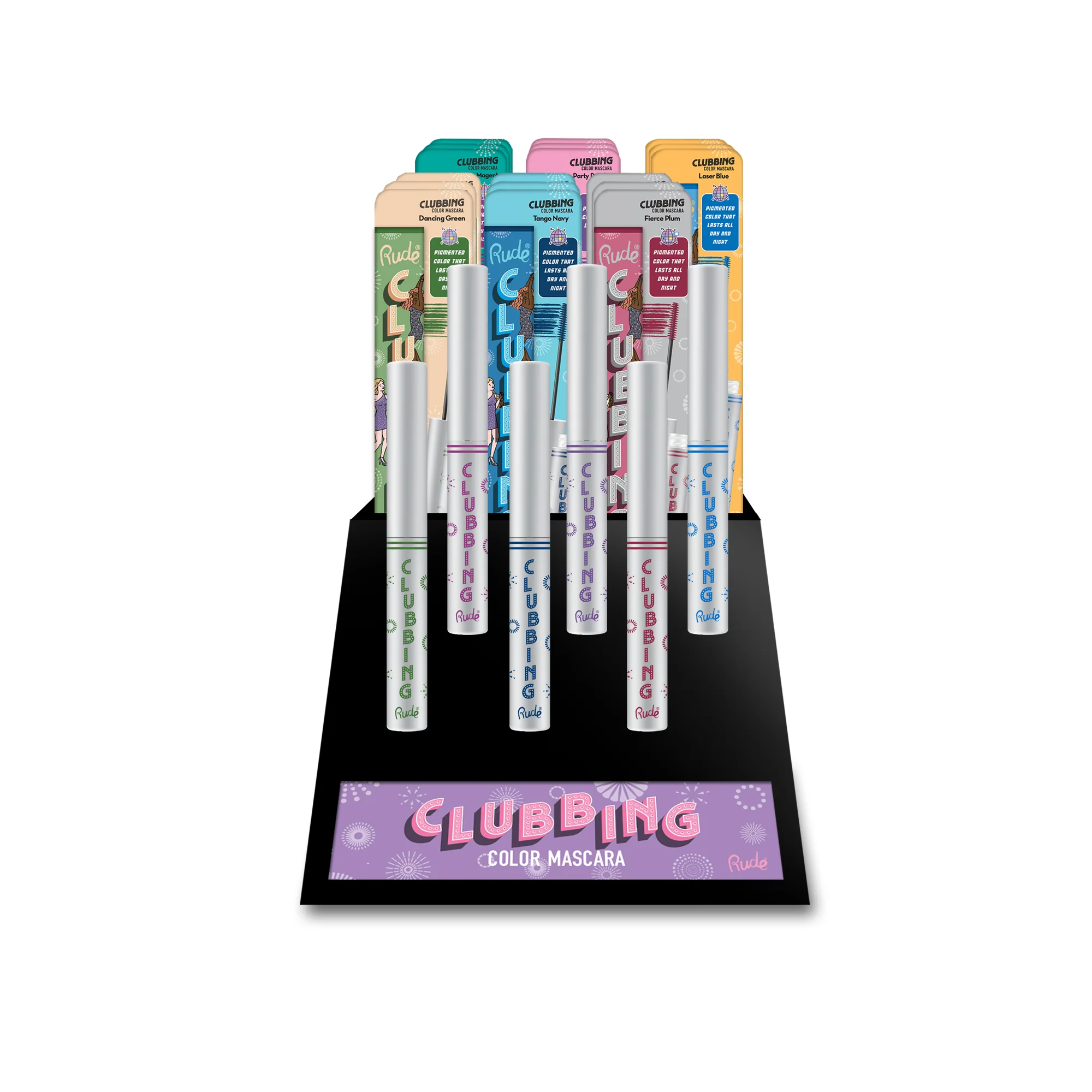Clubbing Color Mascara Display Set, 48 PCS