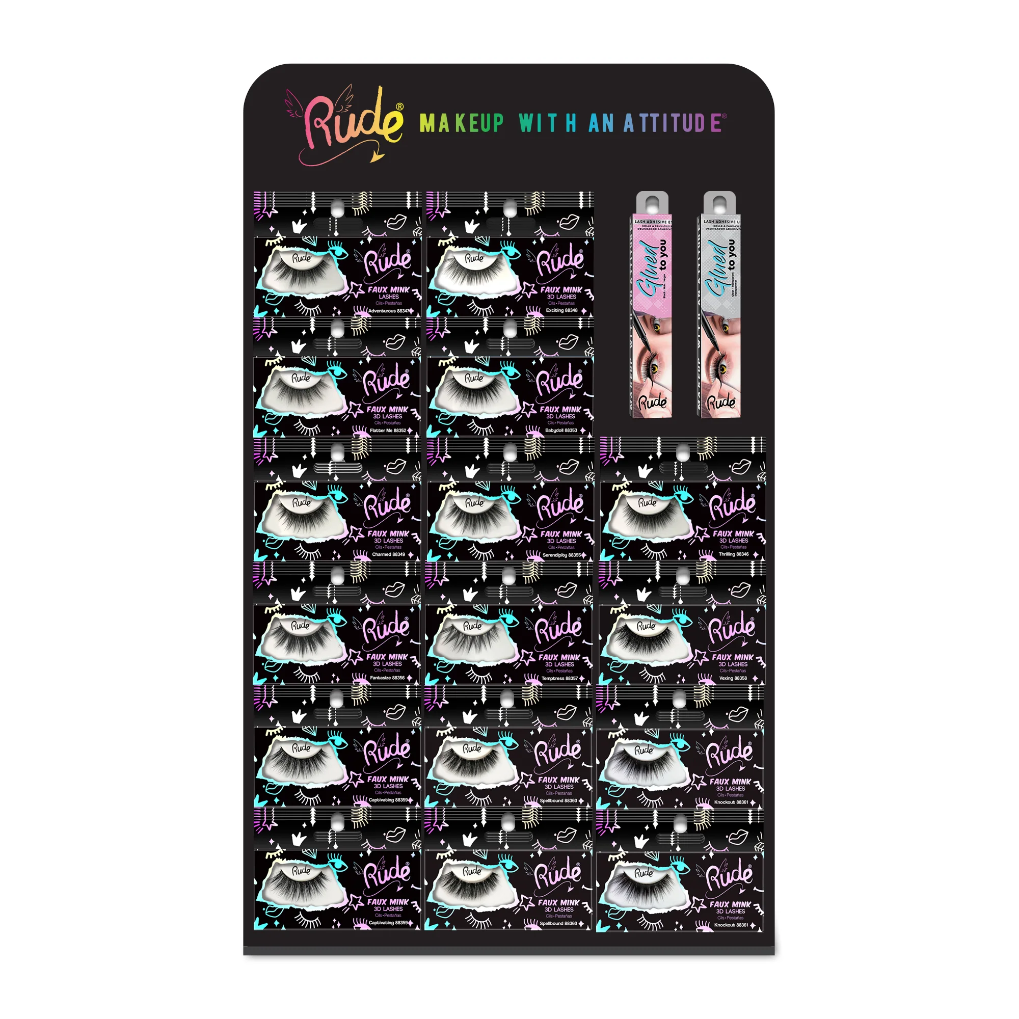 Essential Faux Mink Lashes Tabletop Display Set B, 108 pcs