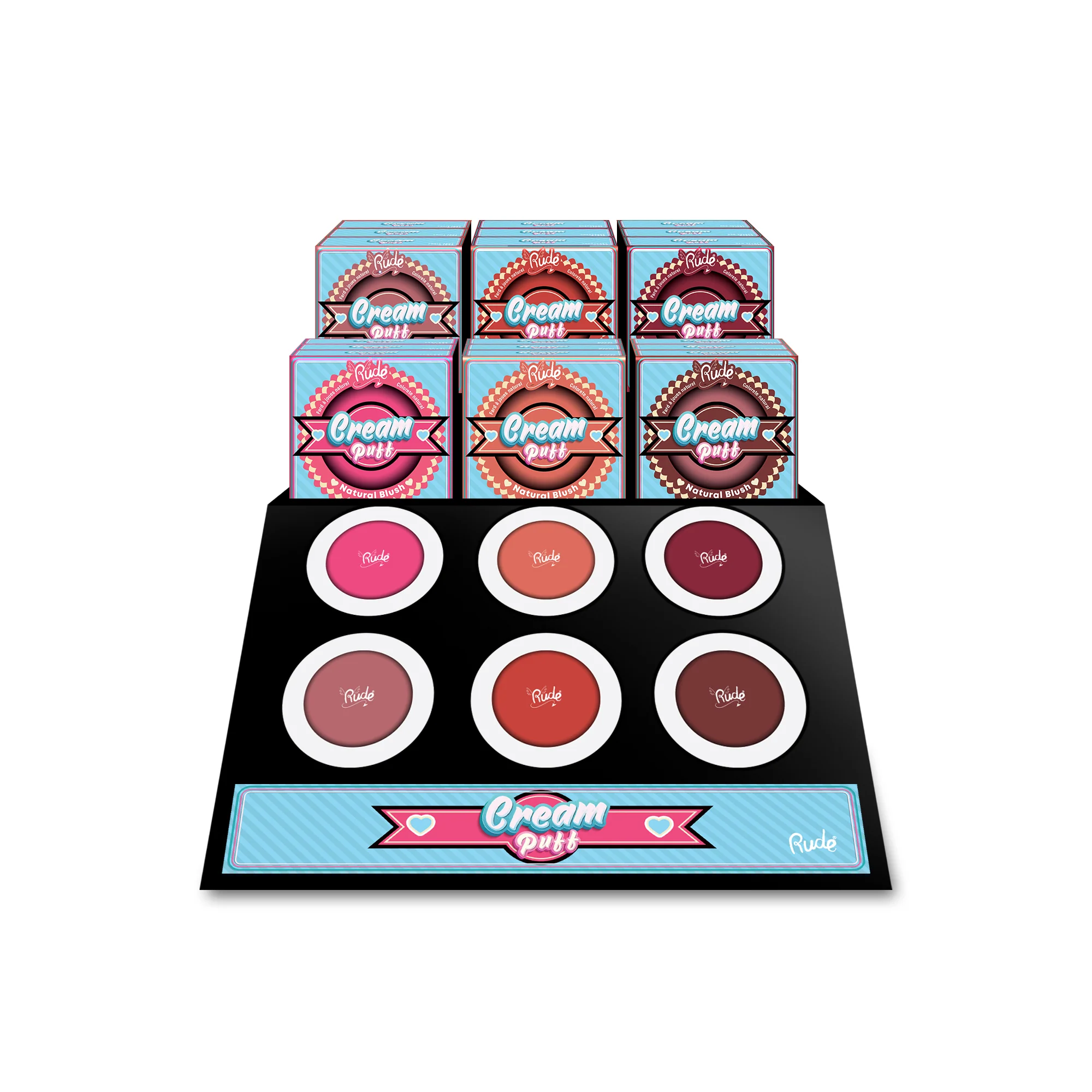 Cream Puff Natural Blush Display Set, 48 pcs