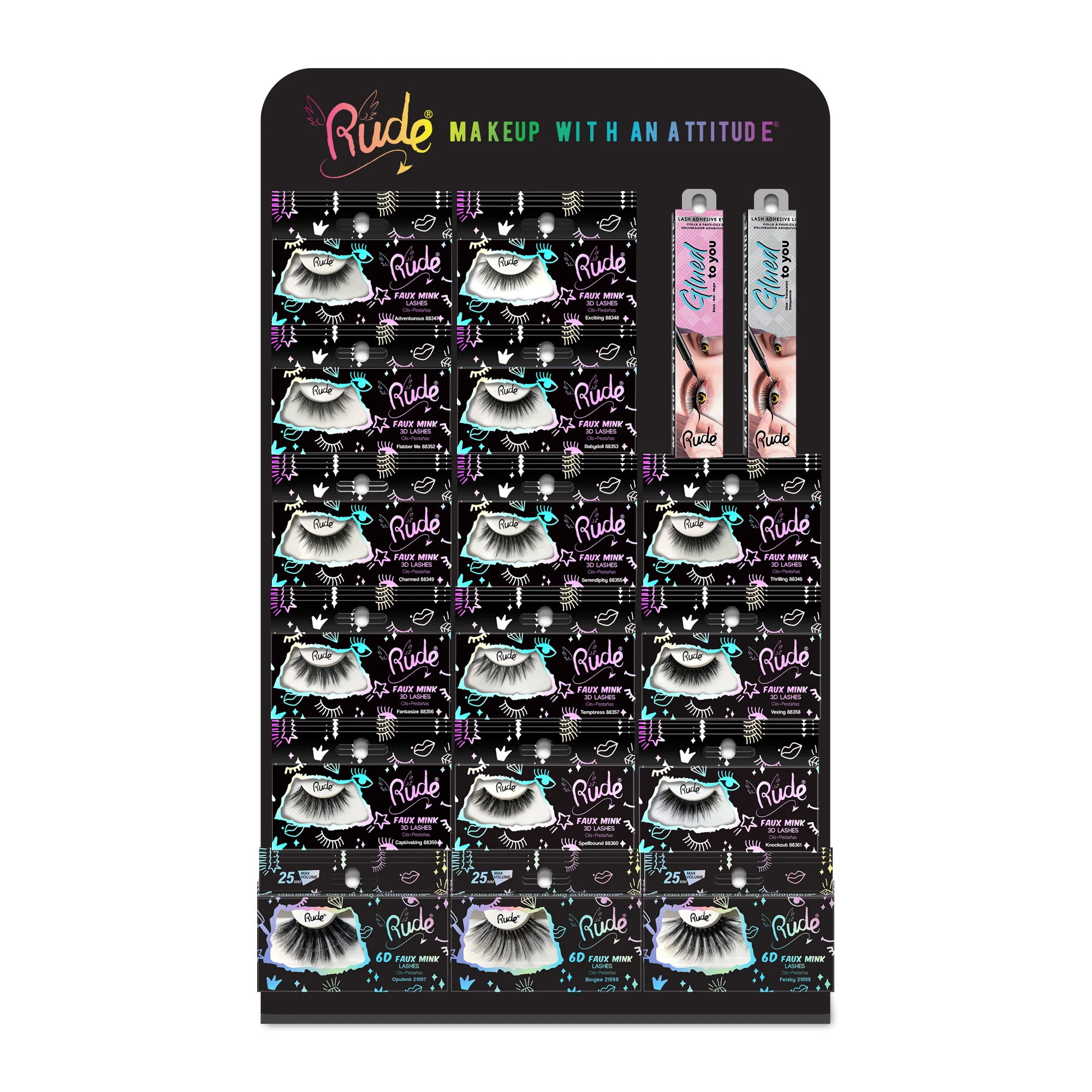 Essential Faux Mink Lashes Tabletop Display Set A, 102 pcs