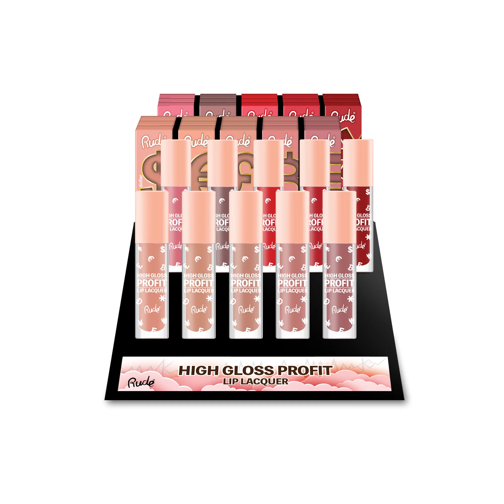 High Gloss Profit Lip Lacquer Display Set, 80 pcs