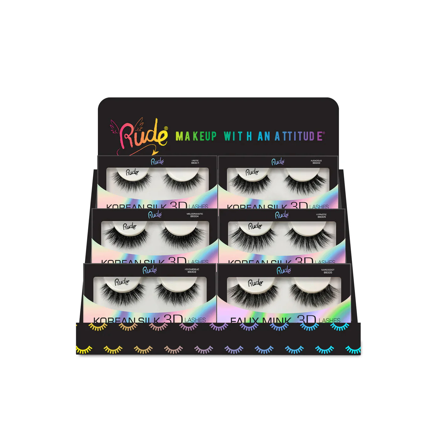 Lush - Korean Silk 3D Lashes Foam Board Display Set, 36 pcs