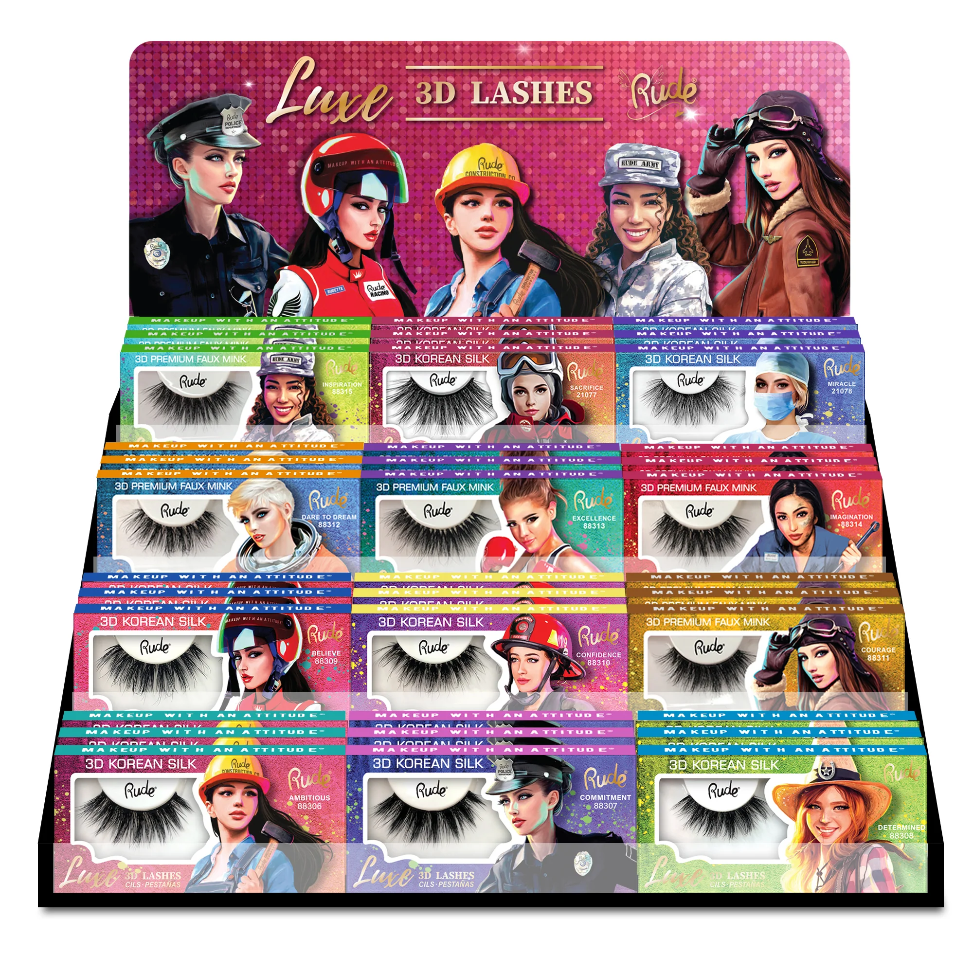 LUXE Lashes Foam Board Display Set #2, 48 pcs