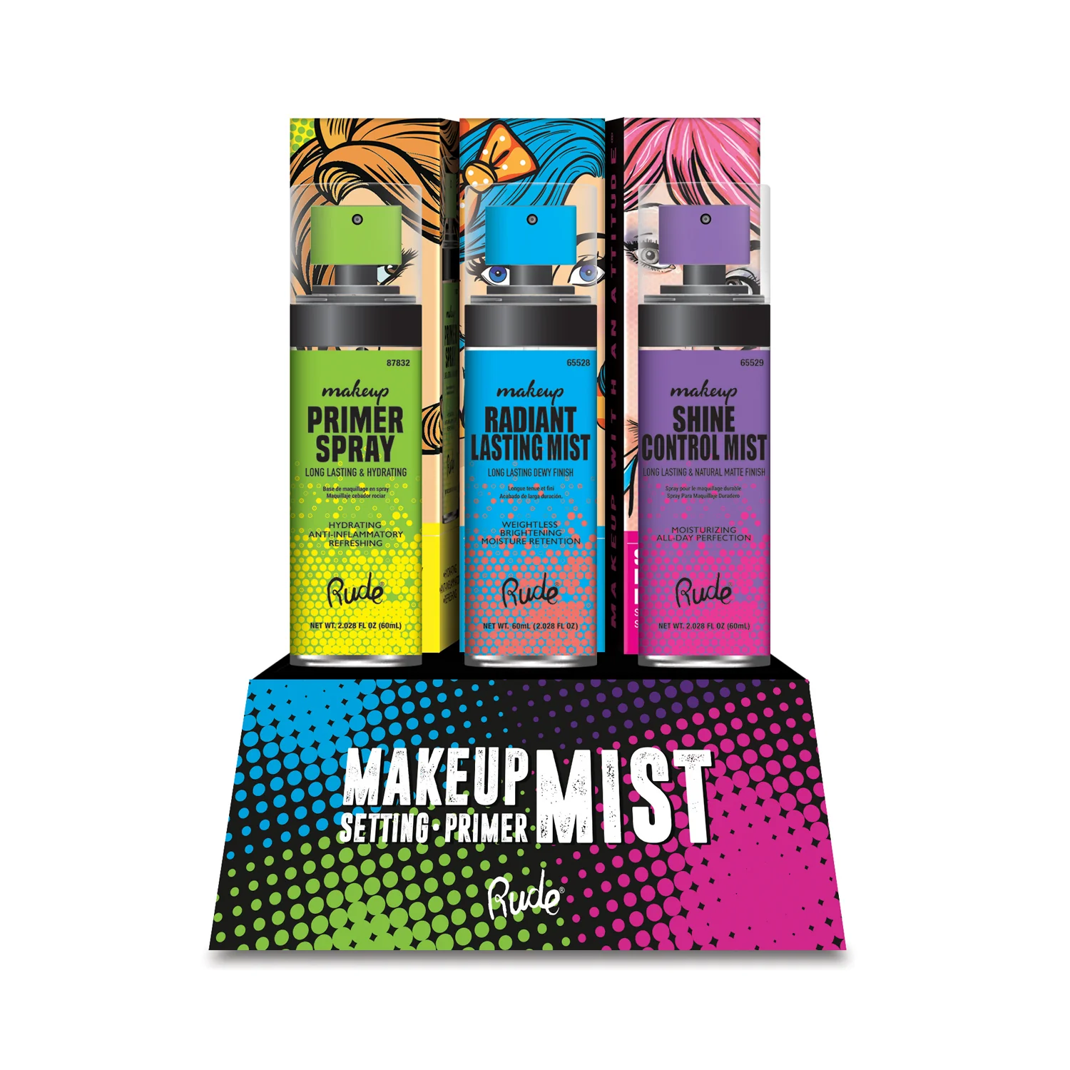 Makeup Setting Primer Spray Display Set, 36pcs