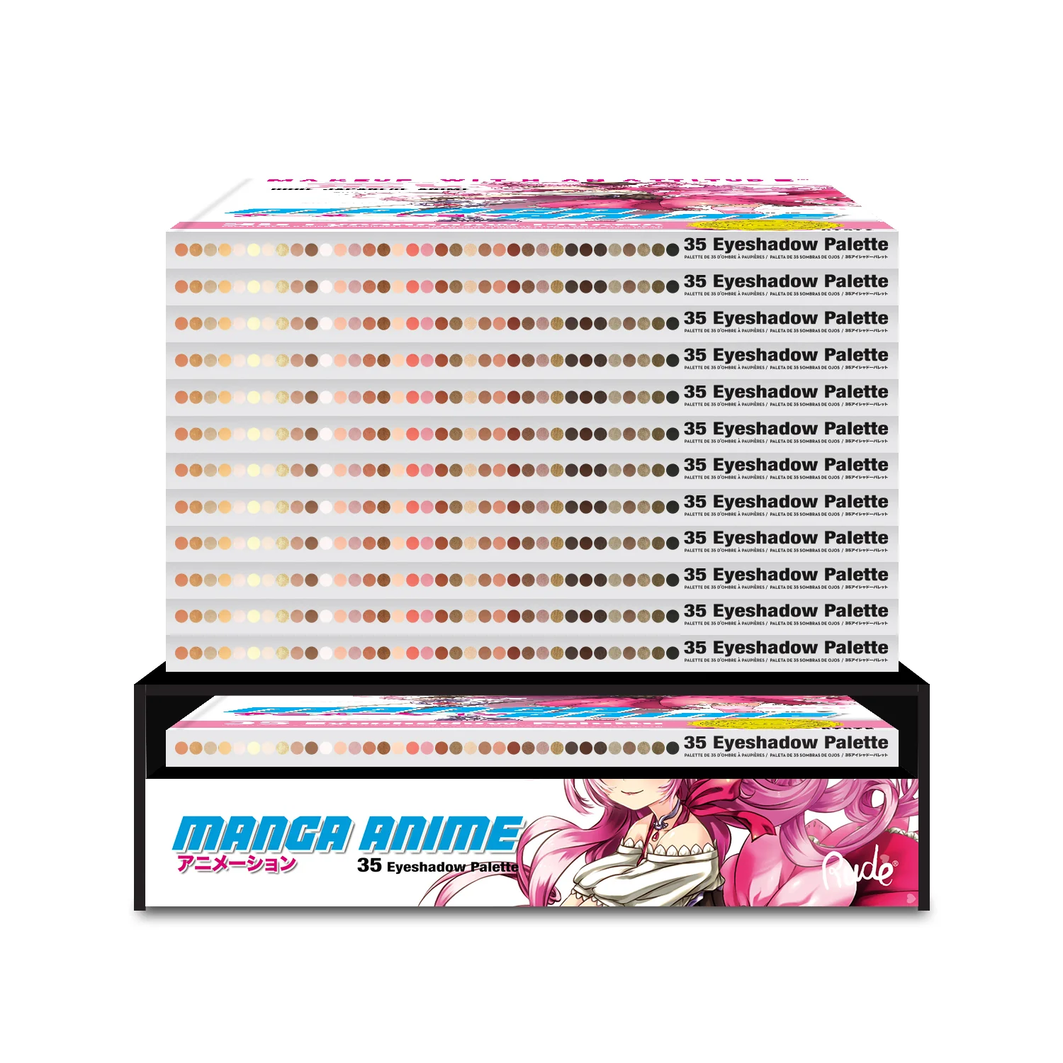 Book 2 (Manga Anime) 35 Eyeshadow Palette Display Set, 12 pcs