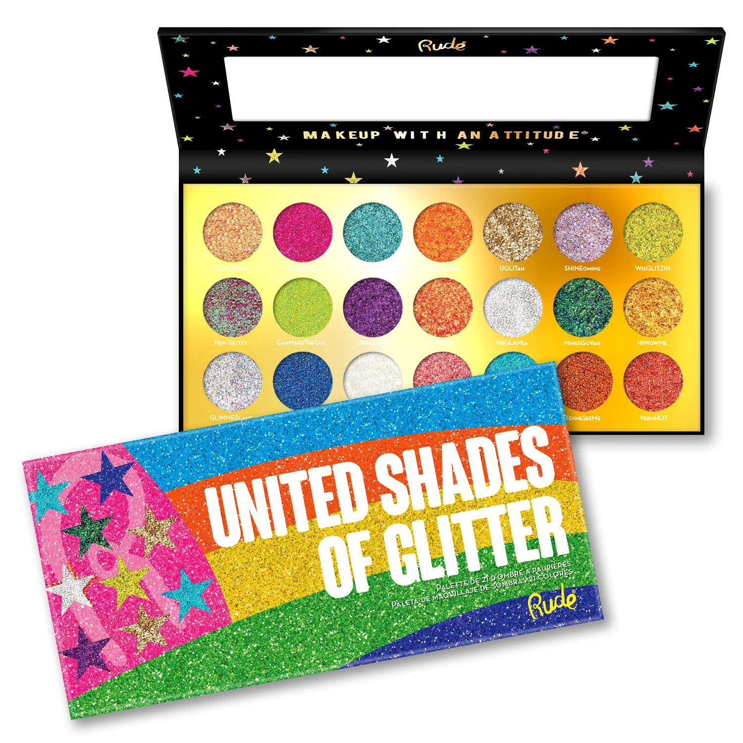 United Shades of Glitter - 21 Pressed Glitter Eyeshadow Palette - Image 8