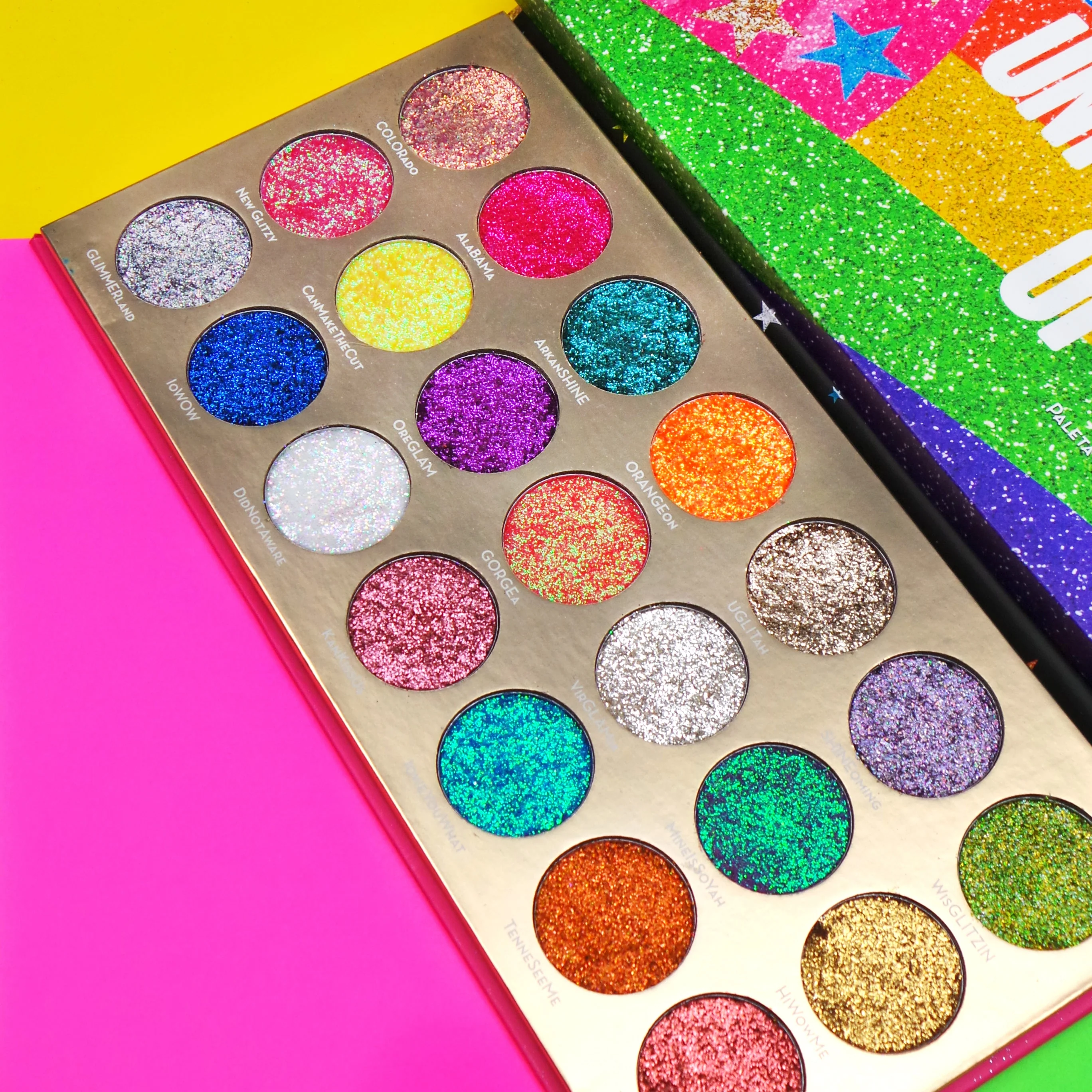 United Shades of Glitter Pressed Glitter Palette Display Set, 12pcs - Image 4