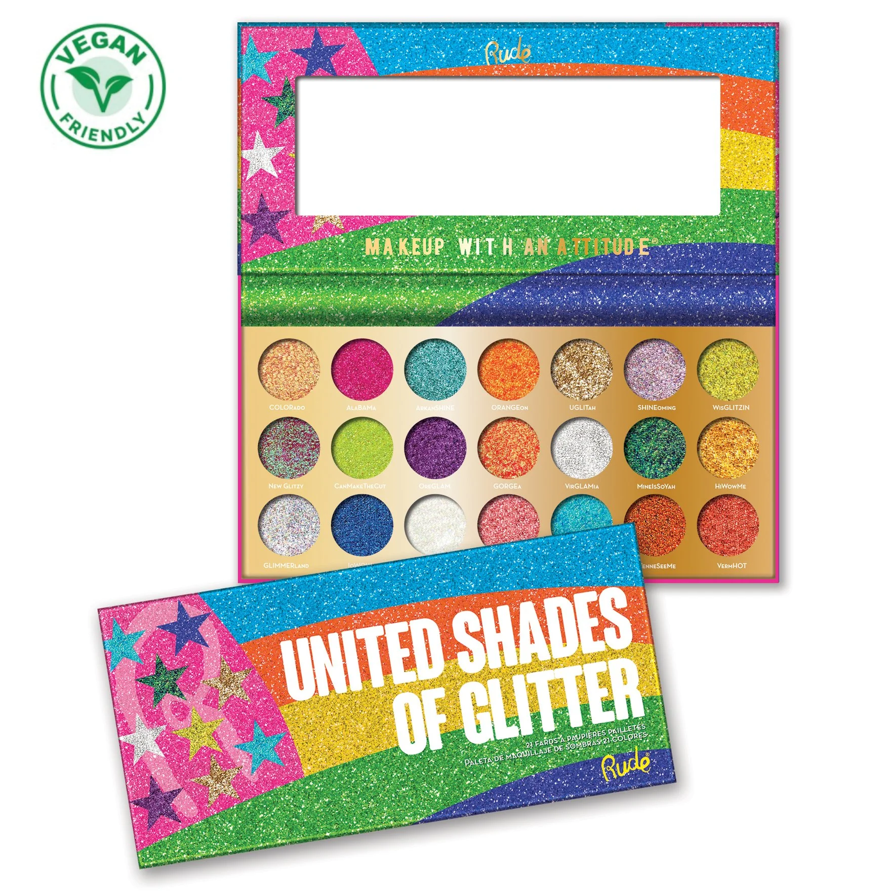 United Shades of Glitter Pressed Glitter Palette Display Set, 12pcs - Image 5